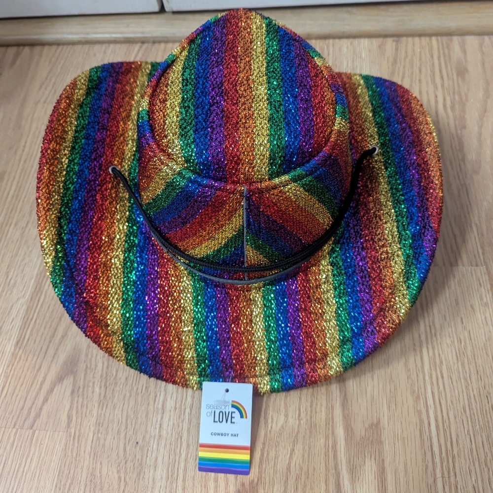 Cowboy hat rainbow glitter love